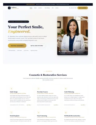 Radiance Cosmetic Dentistry Home Page Screenshot